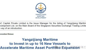 从造船到当船东，扬子江投资新建16艘三大船型！