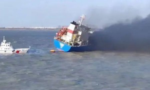 韩国籍船舶在长江起火，遇险22人已全部获救