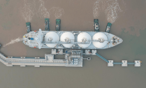 中海油LNG接收站盐城码头迎来俄罗斯的玛瑞娅号 14.5 万方液化天然气船