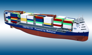 美国媒体报道上海船舶设计院设计的创新型甲醇动力双燃料集装箱船