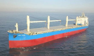 大连中远海运重工交付第三条68000吨多用途纸浆船