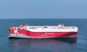 广船国际为挪威SFL建造的LNG双燃料汽车运输船交付。4月23日上海交流